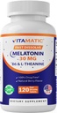 Vitamatski melatonin 30 mg - z B6 & L-teanino - 120 hitrih raztopitev tablet z naravno okusom jagod (2 tableti odmerek = melatonin 60 mg) (120 tablet (1. paket))