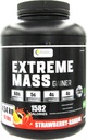 Extreme Mass Huight Gainer Muscle Builder, 10 lb (4,54 kg) z manj sladkorja za intenzivno usposabljanje vadbe Iz visoke kalorie fortified sirotkinih beljakovin (Strawberry-Banana)