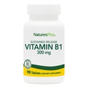 Natures Plus Vitamin B1 (Tiamin HCI), trajno sproščanje - 300 mg, 90 Vegetarijanske tablete - Gluten-free - 90 Servinges