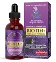 Največja moč 165.000mcg Tekoči Biotin & Kolagen kapljice – Vitamini za rast las za ženske in moške – Podpira zdrave lase, Radiant kože in močne nohte – 98% Absorpcija, Ne-GMO, 60 Serving