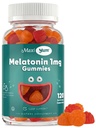 Maxi Health 1mg Melatonin Gummies – Otroci Melatonin Žvečilni izdelki z naravno Cherry & Orange Flavor – odrasli in Baby Sleep dodatek za podporo nemirnih noči (120 Count)