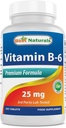 Best Naturals Vitamin B-6 25 Mg tablete, 250 Število