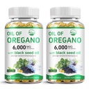 Naravo živo Olje Origano s črnim oljem, 2 v 1 Origano dopolnilo za imuno zdravje, ohranja visoko koncentrirano Carvacrol & Thymokinon, Non-GMO, 60 Softgels, 2 Pack