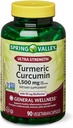 Spomladansko zdravje 2 Set- Spring Valley Ultra močna kurkumin 1500mg 90 Kapsule + vaš vitamin vodnik, 1.0 Count