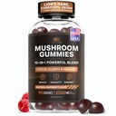 Učinkovite Nutra gobe Gumies 2500mg - 10in1 Levja griva, Reishi, Chaga, Cordyceps & More - Fokus, Jasnost, Spomin, Immuniteta, Energija - Naravni malina Okus, Vegan, Made in USA (90 grof)