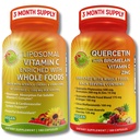 Quercetin z bromelainom, vitaminom C in cinkom + liposomski vitamin C 1500mg – Imunska podpora Bundle z organsko Acerola Cherry, Camu Camu & Citrus Bioflavanoidi – Vegan, Non-GMO, Čista wellness podpora