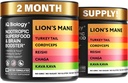 Kava Kava Root Cordyceps Levi Mane Reishi Goba dopolnilo, Nootropne gobe Kapsule Kava Kava ekstrakt, gobe Vitamini za ženske, Energijske gobe, Ashwagandha, Magnezij - 60 Caps (2 paket)