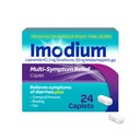 Imodijev multisimptom Relief Caplets z Loperamidnim hidrokloridom in simetikonom, antidiareja zdravila za zdravljenje driske, plina, napihnjenosti, Cramps & Tlak, lažje odprto, 24 ā