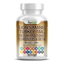 Levi Mane 3000mg 20in1 goba dodatek s Turčijo Tail 2000mg Reishi 1000mg Cordyceps Chaga 1000mg Maitake Meshima Poria Cocos Shiitake Oyster Porcini Enoki 60 grof