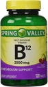 SAMO 1 V PAKIRANJU Spring Valley Vitamin B12 2500 Mcg, Presnovna podpora, 120 tablet okus češnje