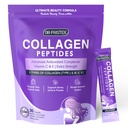 DRFOSTER Collagen-Peptides-Powder-Packets - Multi Type I II III V X Kolagen za ženske z antioksidantno mešanico + vitamin C & E za kožo, lase, nohte in sklepe, Non-GMO, 30 Pakiranja