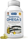 ANDREW LESSMAN Essential Omega-3 Mint - 600 Softgels - Ultra-Pure, Omega-3 Oils. Visoka DHA, brez želodčne vstaje, brez onesnaževalcev, brez živega srebra. Majhen, enostaven za požiranje softgels