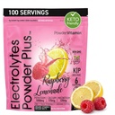 PrašekVitamin Elektroliti powder Plus (100 serving) malina limonada elektrolitski prašek, nič kalorij, keto, nič sladkorja, brez maltodekstrin, 1000mg kalij,120mg kalcij,120mg magnezij, hidracija