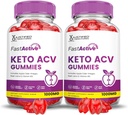 (2 paket) Hiter aktivni Keto ACV Gummies Napredna Formula 1000MG Fastactive Keto Gummies Apple Cider Vinegar Oblikovan z Granatni sok sladkorne pese v prahu B12 Vegan Non GSO 120 Gummies
