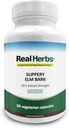 Real Herbs Slippery Elm Bark Izvleček iz 7000mg spolzkega Elm Bark z 10:1 Ekstrakt Jakost - Soothes Soresnost Mucous Membranes, Antioksidant Skin Health Support - 50 Vegetarijanske kapsule