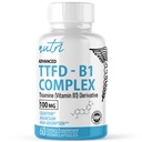 Naravne fuzije TTFD Tiamin B1 dodatek - 100mg 60 Servisi - z 8mg magnezija - Brez strupenih polnil - TTFD Tiamin tetrahidrofurfurfuril disulfid - Tretja stranka Lab Tested - Nutri dodatki