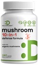 Ekološka 10-v-1 goba dodatek, 240 Kapsule – Levi Mane, Turčija rep, Reishi, Cordyceps in več gob kompleks – Imunska, Energy & Nootropic Brain Support – Non-GMO