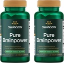 Swanson Pure Brainpower Brain Health Kognitivni spomin Fokus Podpora Brain-Derived Neurotrofic Factor (BDNF) Zeliščni dodatek (Ginkgo Biloba, Bacopa Monnieri) 60 Veggie kapsule (Veg Caps) (2 paket)