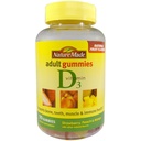 Narava narejena Vitamin D 3 Odrasli Gumiji Jagoda - Peach & Mango, 90 Gumiji, 3 Število