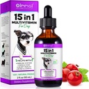 15 v 1 Dog multivitaminske kapljice, Dog multivitaminski tekoči dodatki z glukozaminom in probiotiki, Dog Vitamini za zdravje srca, kosti, Joint, Skin & Coat, Bladder, Podpora imunskega sistema
