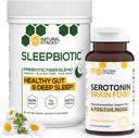 Naravni nizov dopolnila - SleepBiotic prebiotic Fiber (292g) + Serotonin dodatek (60 kap) - za Mood & Energy Boost, Duševno zdravje, Gut zdravje in boljši spanec