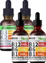 NUSAVA Vitamin B12 Tekoče kapljice in jagode arome D3 K2 paket - Močni tekoči vitamini za srce, Joint, Energija, & Imunska podpora - Non-GMO, Gluten-free, 2pk vsak