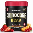 ALLMAX Nutrition AMINOCORE BCAA, Fruit Punch - 945 g Prašek - 8.18 Grami razvejanih verižnih amin kislin na serviranje - z vitamini B - brez polnil ali brez BCAA Amino - sladkor brez - 90 Serving