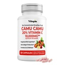 Organski Camu Camu Extract 20% Kapsule vitamina C - Imunske, kolagen, Presnovna podpora - 120 Veggie Kapsule - Brez GSO, Gluten, Veganski dodatek