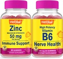WellYean Cink + Visoka moč Vitamin B6, Gummies Bludle - odličen okus, vitaminski dodatek, Gluten brezplačno, GSO brezplačno, žvečljivi gumi