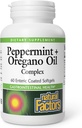 Naravni dejavniki, Peppermint & Origano Oil Complex, Prebavna pomoč za zdravje prebavil, 60 mehkih gelov