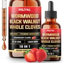 10in1 Tekoče kapljice iz Wormwooda z Wormwoodom, črnim oreščkom, celimi kloni & 7 Več - Podpora Prebavni, Imunski - 2 Fl Oz - 60 dni