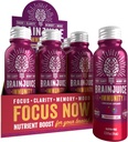 BrainJuice Brain and Immune Shot, Gluten brezplačno Dopolnilo Shots za energijo, Fokus, Imuniteta z vitaminom D, C B, Alpha GPC & Organic Ginger Root, Pomegranate Acai, 2,5 fl oz, 12 Pack