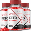 Rize laboratoriji (Pack 3 Vista Keto ACV Gummies za napredno hujšanje, VistaKeto dopolnilo, Vista maksimalna moč Gomitas, Napredne ocene formule (180 Gummies)