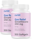 Curist Gas Relief Simeticone 2 Pakiranje - 250 mg Softgels (600 Count) Prebavni Relief, Bloating Relief & Anti Flatulence Plin tablete za odrasle AIDs Plin in Bloating Relief (600 Softgels)