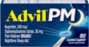 Advil PM bolečina Reliever in nočno spanje Aid, Pain Medicine z Ibuprofen za lajšanje bolečine in difenhidramin Citrata za pomoč v spanju - 80 Število (Pack od 2)