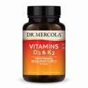 Dr. Mercola Vitamini D3 & K2 - podpira imunske, možganske, kardiovaskularne, dihalne in kostne bolezni - brez GSO, brez glutena in soje - 30 kapsul (30 strežnikov)