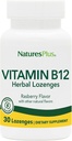 Natures Plus B12 Zeliščni lozenges (Metilkobalamin) - 1000 mcg, 30 Podjezične Lozenges - Raspberry - Največja absorpcija Podpora rdečih krvnih celic - Energy Booster - Vegetarian, Gluten-free - 30 Servings