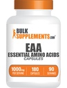 BulkSupplements.com Essential Amino Acids Kapsule (EAA) - Aminokisline dodatek - EAAS Aminokisline - EAA Kapsule - 1000 mg Serving - 90 dnevna zaloga (180 kapsul želatine)
