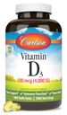 Carlson - vitamin D3, 4000 i.e. (100 μg), zdravje kosti in imunskega sistema, dodatek holekalciferola, kapsule brez glutena, 360 kapsul mehkih kapsul
