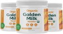 Ekološko zlato mleko v prahu z vitamini D3 & K2, Kurkumi, ingver, kurkumin, cimet, KSM66 Ashwagandha, Sveti Basil & naravni prebiotiki– Okusna nesladkana čajna lata - 3 paket