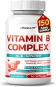 Vitamin B Complex - Visoka moč s tiamin, Riboflavin, Niacin Vitamin B6, Folat, Vitamin B12 - Energija, Fokus, Lasje, Koža, Nohti Podpora - 150 Count - Made & Tested v ZDA