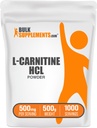 BulkSupplements.com L-karnitin HCl prašek - karnitin dodatek, karnitin prašek, L-karnitin 500mg - brez arome in glutena, 500mg na serviranje, 500g (1,1 lbs) (Pack of 1)