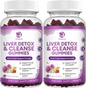 Jetrna čistila Detox in popravila Gumies - Extra Jakost 14 v 1 Jetrna podpora Dopolnilo w/mleko Thistle Silymarin,Dandelion, Artichoke Extract & Elderberry - Brez sladkorja, Jetrna zdravstvena dopolnila -120 Ct