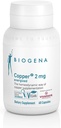 Biogena Copper 2 mg Energiran - v enostavno absorbirani in dobro tolerančni obliki Citrata - 60 kapsul