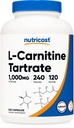 Nutricost L-karnitin Tartrat 1.000 mg, 240 kapsul - 500 mg na kapsulo, 120 servijev