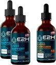 E2H: Podporni dodatek za jetra (2 paketa - 4 Fl Oz) in kurkumin za tekoče kurkumin (enotna steklenica - 2 Fl Oz) 