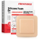 FRESINIDER Silikonska pena Oblačenje z lepilnim robom – Obleka za rane – Silikonska pena Pad – Pakiranje 10 – 4 x 4 Inches Veliki vodoodporni pasovi – Self Adhesive Raund Care and Dressings