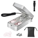 Tablete Cutter za majhne in majhne tablete, Professional Aluminum tablete Splitter z Auto Centering naprave in 2 zamenljivih nerjavečega jekla rezila, Prenosne tablete razdelilnik s PU primeru (Silver)