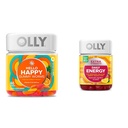 OLY halo Happy Gummy Worms, Mood Balance Podpora, Vitamin D, Saffron, odrasli Žvečljivi dodatek & Dodatna moč dnevno energijo Gummy, kofein brezplačno, 1000mcg vitamin B12, CoQ10, Goji Berry