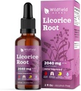 Sladkorni izvlečki korena kapljice 2000mg (Glycyrrhiza glabra L.) Zeliščni dodatek Absorbji boljše kot kapsule, 1 mesec dobave, 84 Servisi, Tinktura brez alkohola - 2 Oz, pakiranje po 1